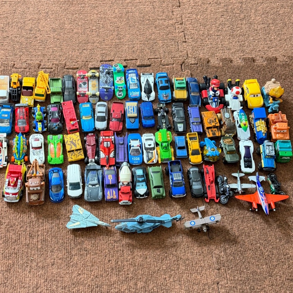 Mixed Toy Vehicle Lot Hot Wheels Mario Kart Paw‎ Patrol Disney Cars Darda 60+ Pc